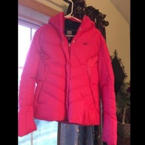 Women's Nike pink puffer jacket winter coat